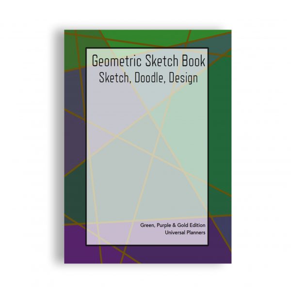 Green, Purple & Gold Geometric Sketch Book