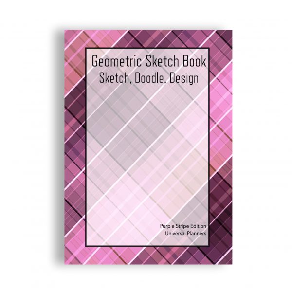 Purple Stripe Geometric Sketch Book